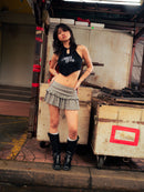 GG Grey Mini Flared Skirt