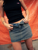 GG CNY Slim Fit Denim Mini Skirt