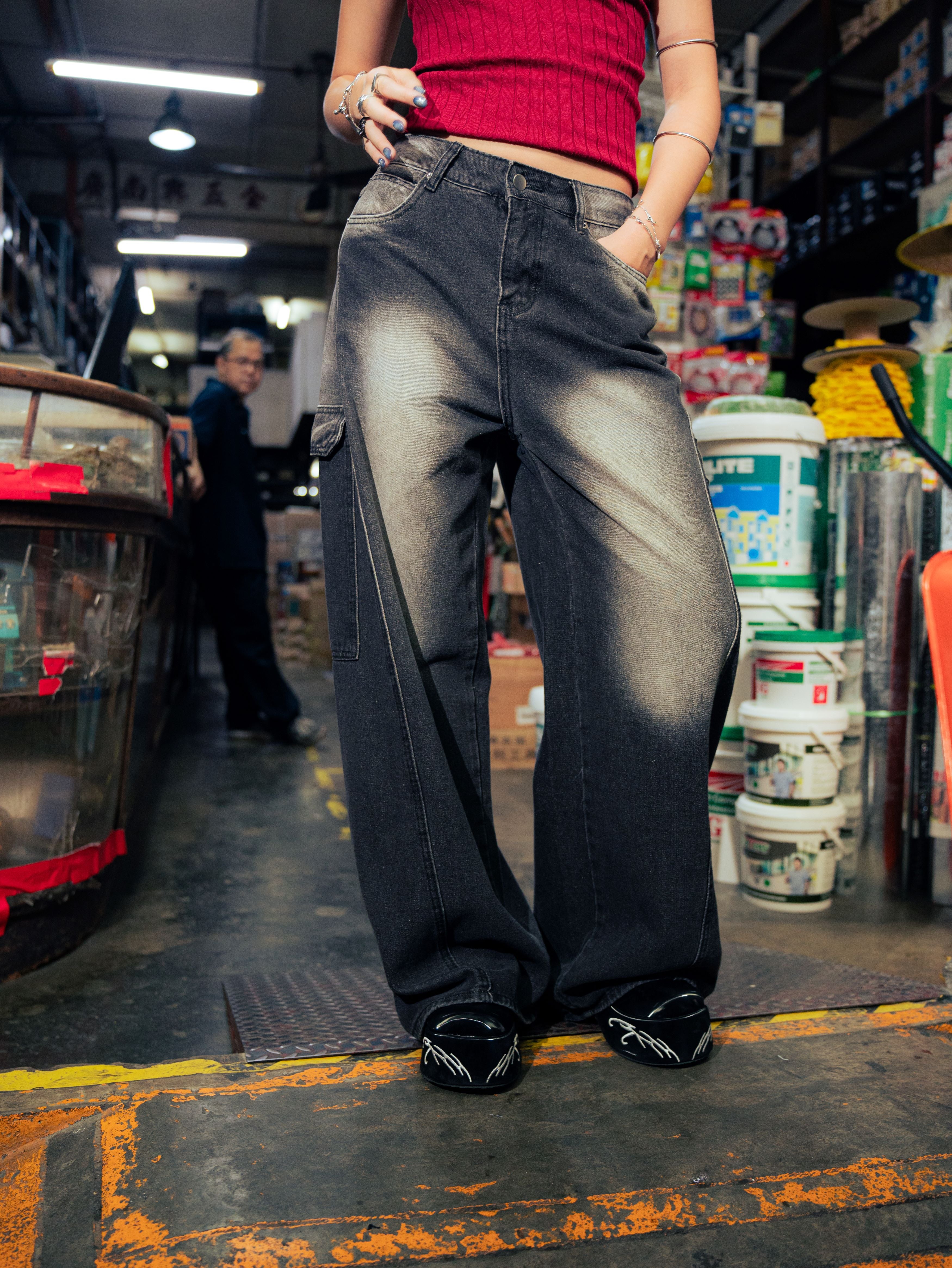 GG Black Baggy Pants