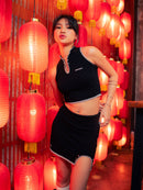 GG CNY Black Chinese Retro Short Skirt