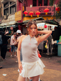 GG CNY Grey Bow Front Tank Top