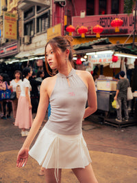 GG CNY White Ribbon Mini Skirt