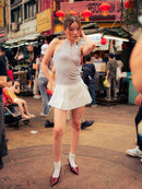 GG CNY White Ribbon Mini Skirt