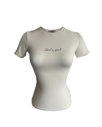 Girl'sGirl Beige Slim Fit Basic Top