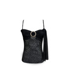 Black Floral Lace Bandeau Camisole