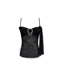 Black Floral Lace Bandeau Camisole