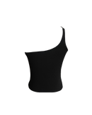 Black Irregular Halter Tank Top