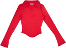 GG CNY Long Sleeves V-Neck Slim Fit Top