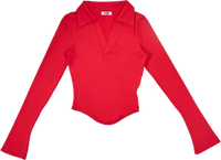 GG CNY Long Sleeves V-Neck Slim Fit Top