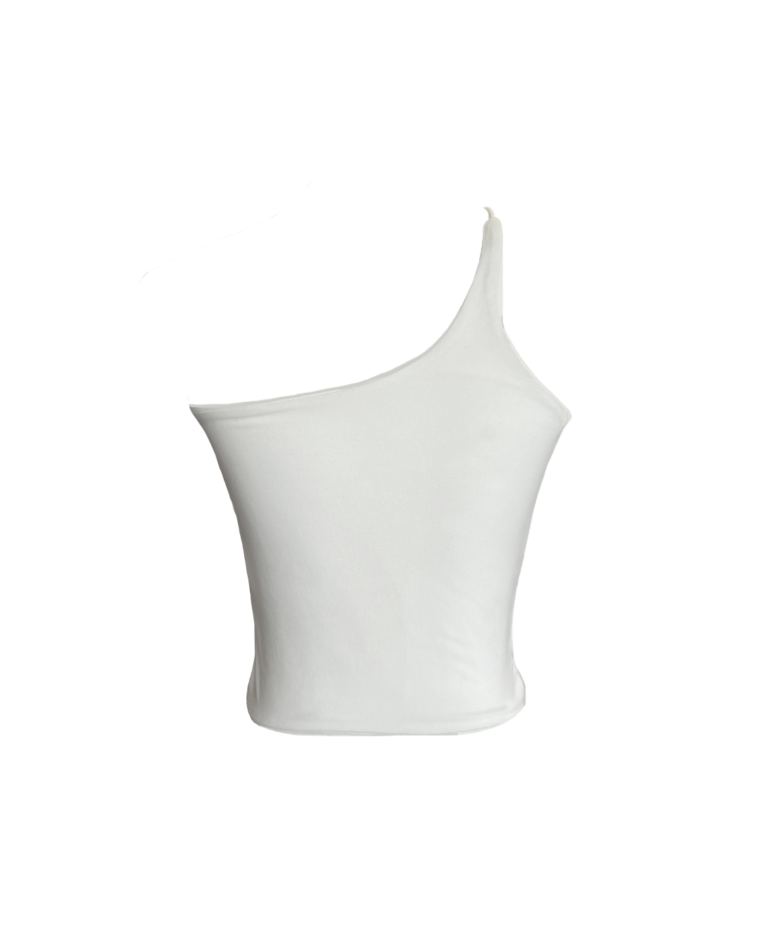 White Irregular Halter Tank Top