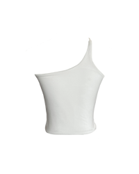 White Irregular Halter Tank Top