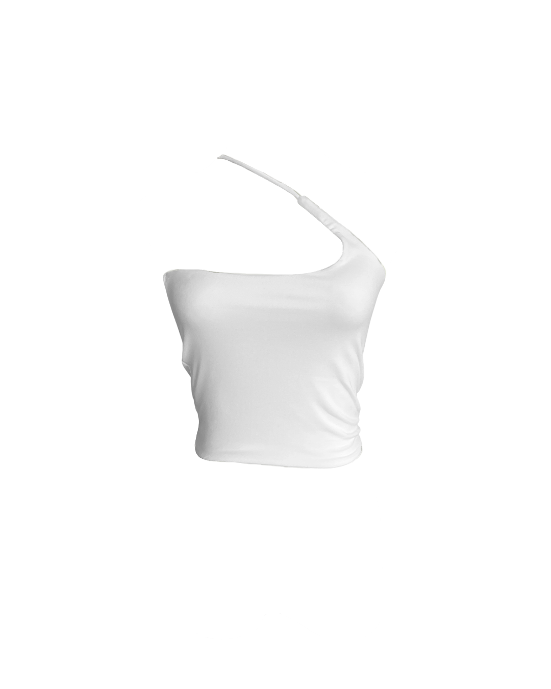 White Irregular Halter Tank Top